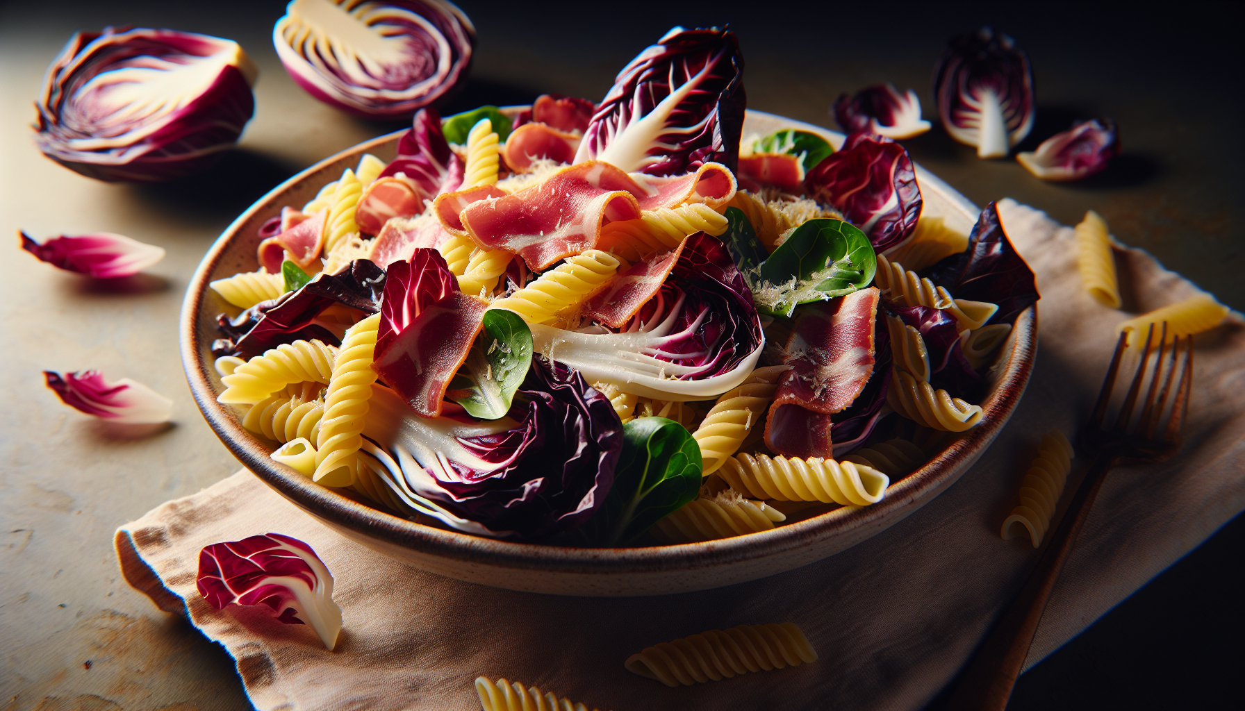 pasta con radicchio e speck